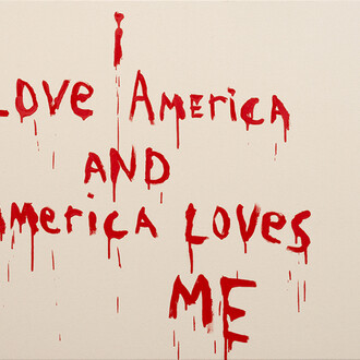 Marc Séguin, I Love America and America Loves Me, 2014, Oil on canvas, 36x48 inches