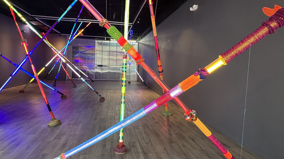 Adriana Herrera, Algorithmic fibers - Between there and when, exhibition view. Courtesy of Diana Lowenstein Gallery 