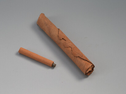 Shelagh Wakely, Untitled 1979, Ceramic tube containing steel rod, 19 x 8 cm