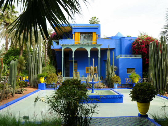The Majorelle Garden is a one-hectare (two-acre) botanical and artist-designed landscape garden in Marrakesh, Morocco
