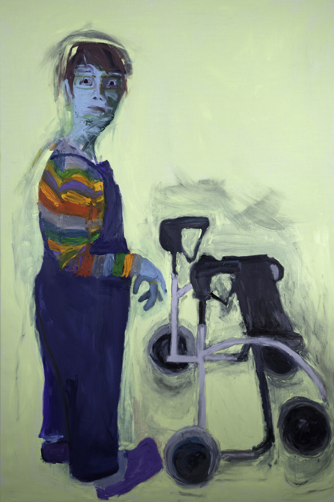 Lucy Jones, Wheelie, 2012, Oil on canvas, 180 x 120 cm, 71 x 47 1/4 in, Image courtesy of Flowers Gallery, London and New York
