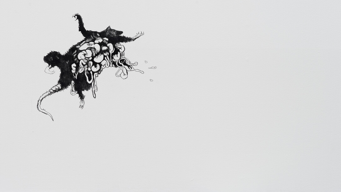 Rodrigo Suárez. Rata, 2015
Water soluble sketching pencil on wall Variable dimensions. Courtesy of the artist and Proyectosmonclova. Photo: Moritz Bernoully