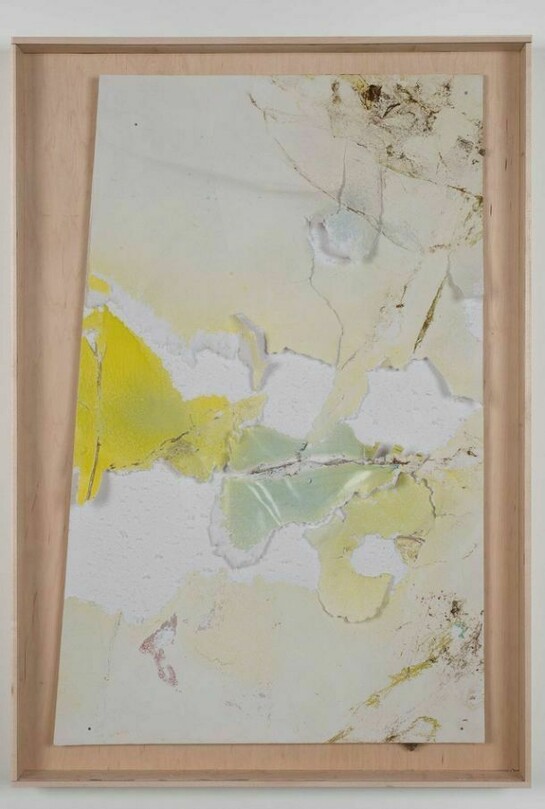 Josh Tonsfeldt, Untitled, 2013, spray paint and spider's web on foam core in artist's frame, 24.5 x 35.5 x 2.5 in. / 62.5 x 90 x 6.5 cm