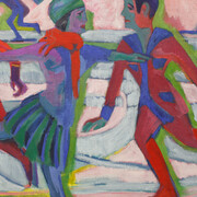 Ernst Ludwig Kirchner, Schlittschuhläufer [Patineurs sur glace] (détail), 1924/25. Avec l'aimable autorisation de la Kunsthalle Bern