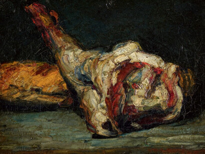 Paul Cezanne; Pan y pierna de cordero, 1866, Kunsthaus, Zurich