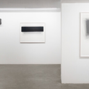 Joachim Bandau, Lignes de fuite, vue d’exposition. Avec l’aimable autorisation de la Galerie Maubert