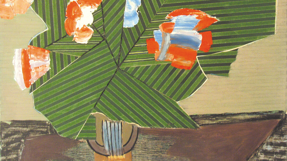 GLOXINIA, Oil and collage on canvas 1957