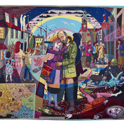 Grayson PerryIn its Familiarity Golden, 2015 Tapestry 290 x 343 cm 114 1/8 x 135 1/8 in Published by Paragon© Grayson Perry Courtesy the artist, Paragon | Contemporary Editions Ltd and Victoria Miro, London