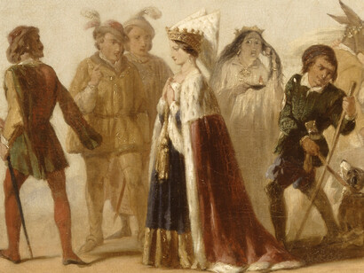 Fragmento de la «Procesión de personajes de las obras de Shakespeare«, pintura de artista desconocido