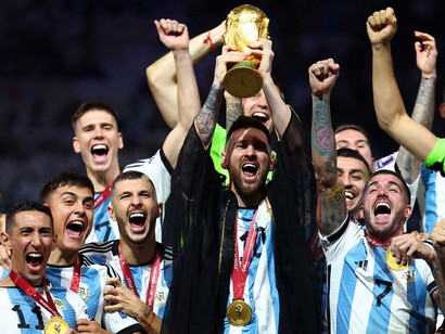 El equipo argentono celebra su victoria en el Mundial de Catar 2022