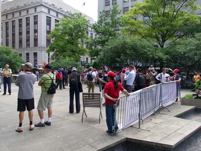 El juicio a Trump en la Corte de Nueva York. Manifestantes pro-Trump, 28 de mayo de 2024, EUA