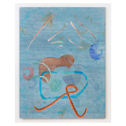 Clare Grill, Compass, 2023, oil on linen, 94x73 inches. Courtesy the artist and Derek Eller Gallery