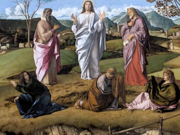 Giovanni Bellini, Trasfigurazione di Cristo, 1478-79. Museo di Capodimonte, Napoli, Italia