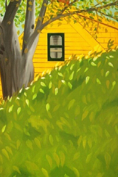 Alex Katz, The Yellow House (detail), 1982, oil on canvas, 78" x 72". Exhibited: Alex Katz Retrospective, Whitney Museum of American Art, 1986. Illustrated in color in catalog.