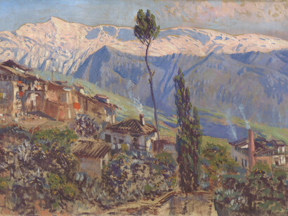 Antonio Muñoz Degrain, Vista de Granada y Sierra Nevada, hacia 1915. Cortesía del Museo Nacional del Prado