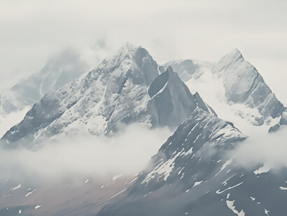 Beautiful nature landscape with mountains, and clouds