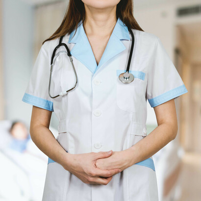 A doctor in uniform: if you experience white coast hypertension, make sure you request a consultation