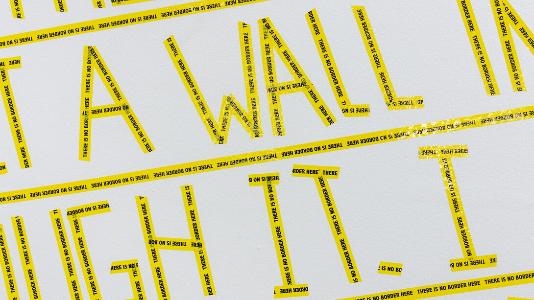 Untitled (There is No Border Here), 2005-2006, Wall Drawing with Self Adhesive Tapes, 300 x 300 cm
Exhibiton view ‘Les Équivalentes’- Galleria Continua / Les Moulins, Mai 2018 Courtesy the artist and Galleria Continua, San Gimignano / Beijing / Les Moulins / Habana. Photo by Oak Taylor-Smith