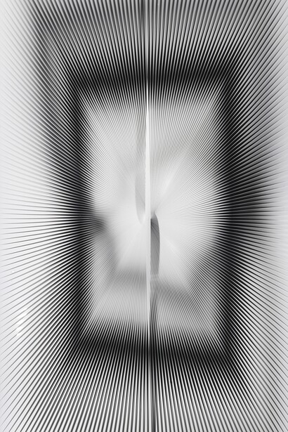 Alberto Biasi, Dinamica bianca su nero, 1989, Courtesy Tornabuoni Art Gallery
