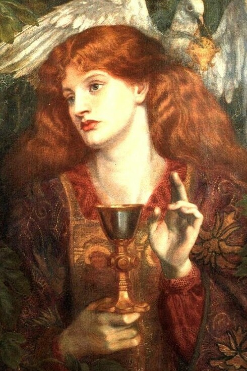 «La dama del Santo Grial» (1874), Dante Gabriel Rosetti