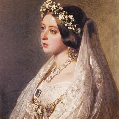 Queen Victoria’s choice of a white wedding gown in this portrait laid the foundation for a timeless bridal tradition still cherished today