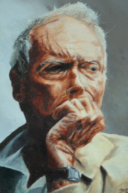 Liam Dunne, Clint, Oil on Canvas, 75 x 50 cm