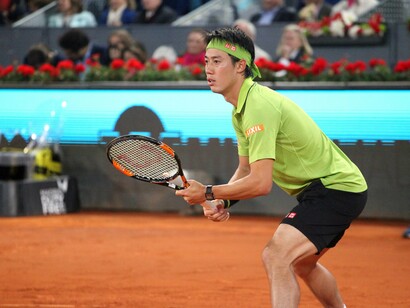 Kei Nishikori en el partido que disputó en semifinales contra el vigente campeón del torneo Novak Djokovic. Foto: Lucía Castillo