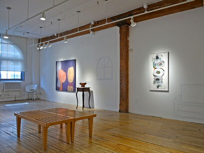 Over the Sofa & On the Wall, exhibition view. Courtesy of the Carter Burden Gallery