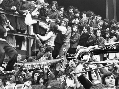 I tifosi allo Stadio Heysel di Bruxelles, ph Getty Images