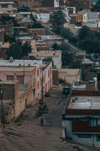 The urban landscape of Kabul, Afghanistan, is dominated by brown hues, reflecting its unique environment