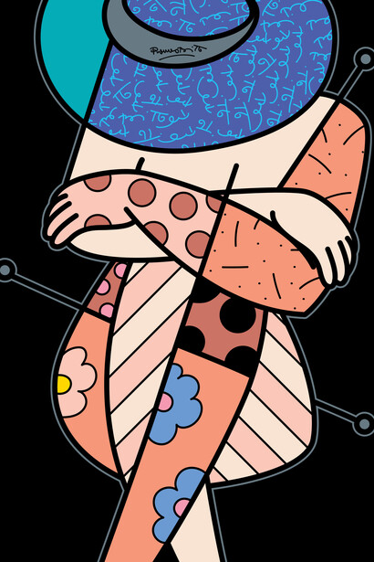 Romero Britto. Bellezza di Capri, 2017, serigrafia su tela con polvere di diamante, cm 101,5x76 