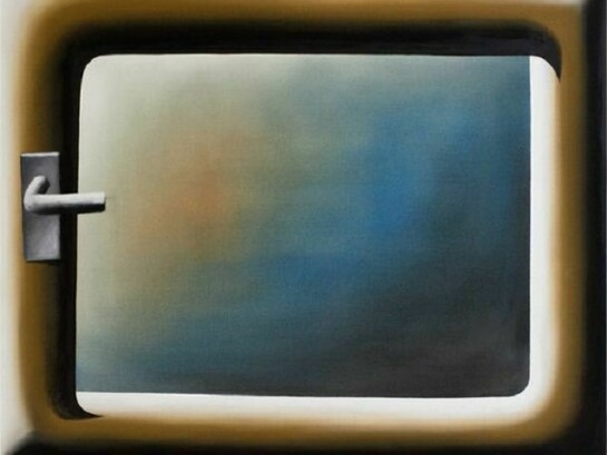 Ohne Titel (Basler Fenster 5), 2012, acrylic on untreated cotton, 31 1/2 x 39 3/8 inches