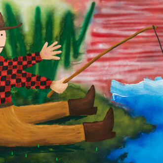 And It Stoned Me, 2019, Acrylic, oil stick and spray paint on canvas