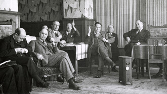 Miembros de La Sociedad Mont Pelerin en su primer encuentro de 1947