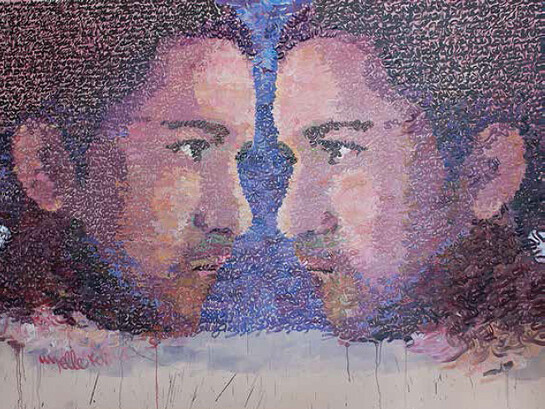 Zakaria Ramhani, Conversation, Oil on Canvas, 240 x 200 cm, 2014