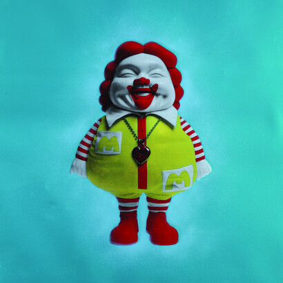 Mc Supersized 3, 51x61 cm, acrylic, spray paint and silkscreen ink on canvas. Unique piece