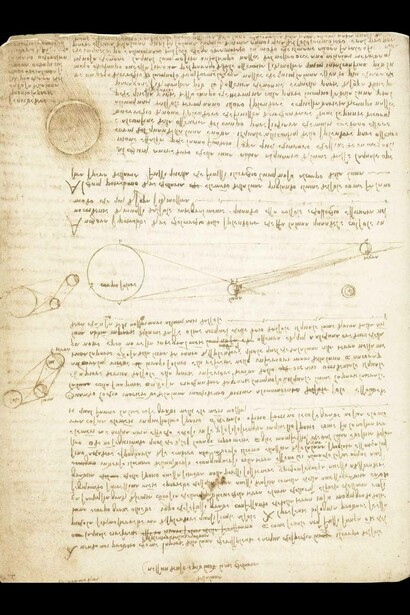 Leonardo da Vinci
Studi sulla riflessione dei raggi solari dalla Terra alla Luna
Codice Leicester
Courtesy Bill Gates/©bgC3
