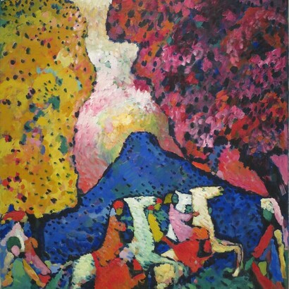 Vasilij Kandinskij, La montagna blu, olio su tela, 1913, Museo Guggenheim, New York, Stati Uniti1908