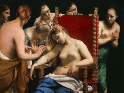 Guido Cagnacci, Death of Cleopatra (detail) Enrich Lessing/Art Resource, NY