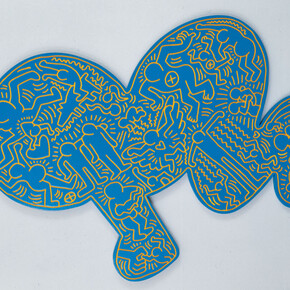 Keith Haring, Untitled, 1984, smalto su legno intagliato,112 x 145 cm © Keith Haring Foundation