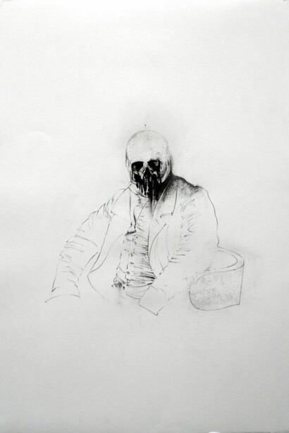 Je est un autre (B), Charcoal on Paper, 39.4 x 27.6 inches