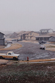 View from Power Road: Ash Street and company houses. 1984. Credit: © David T. Hanson, from Colstrip, Montana (Taverner Press, 2010)
