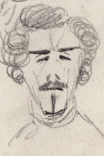 Croquis d'Eugène Delacroix, George Sand 