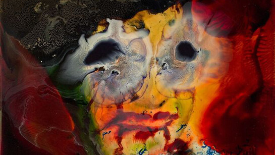 Keith Tyson, Unnatural Portrait, dettaglio, 2015, Mixed media on aluminium, 57.8 x 47.8 cm