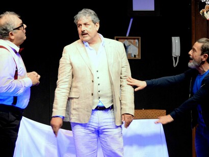 Stefano Scaramuzzino, Massimiliano Buzzanca e Claudio Scaramuzzino in scena