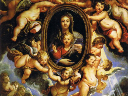 Rubens - "Angeli adoranti la Madonna Vallicelliana", dettaglio