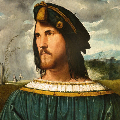 Altobello Melone, Retrato de César Borgia (detalle)