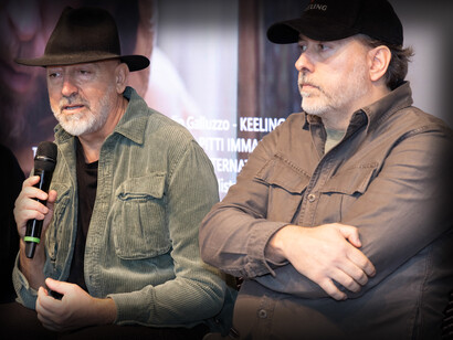 Andrea Galluzzo e Tommaso Conforti con Keeling alla Tavola Rotonda presso l’Unicredit Theatre della Fortezza da Basso di Firenze. Credits: Pitti Uomo 109