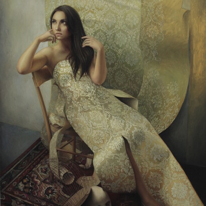 Le spose giovani olio su tela, 120x100cm, 2018