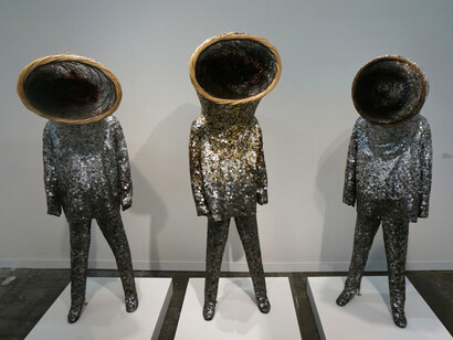The Armory Show. Nick Cave. Blank look: "Soundsuit"